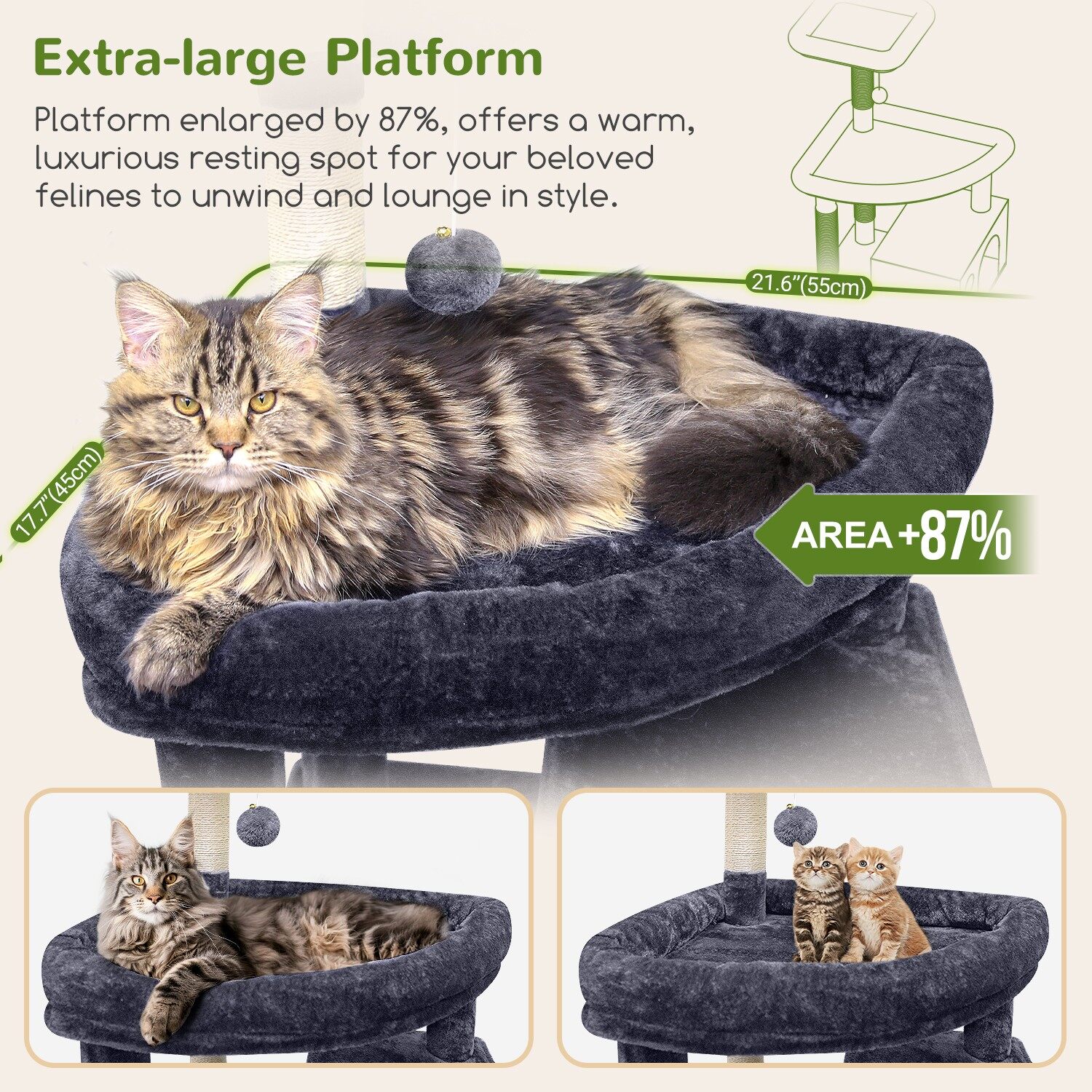 globlazer-f83-arbre-chat-gris-fonc-211-cm image 3