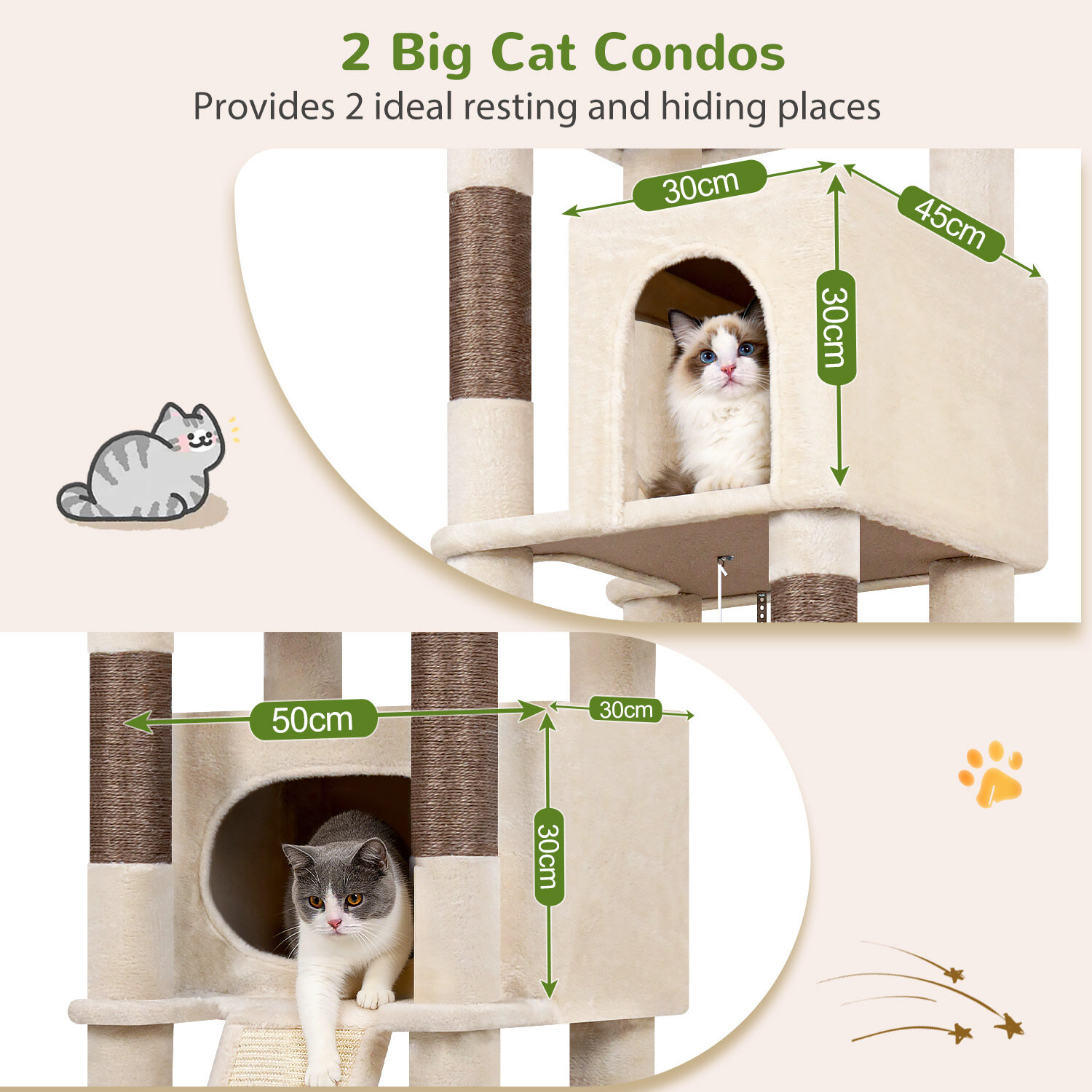 globlazer-f84b-f-series-arbre-chat-beige-84-pouces-grand image 4