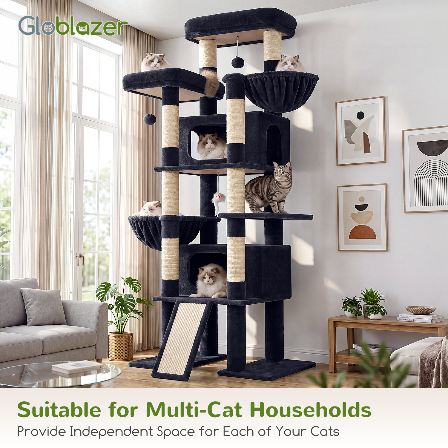 globlazer-f75g-arbre-chat-gris-fonc-190-cm image 8