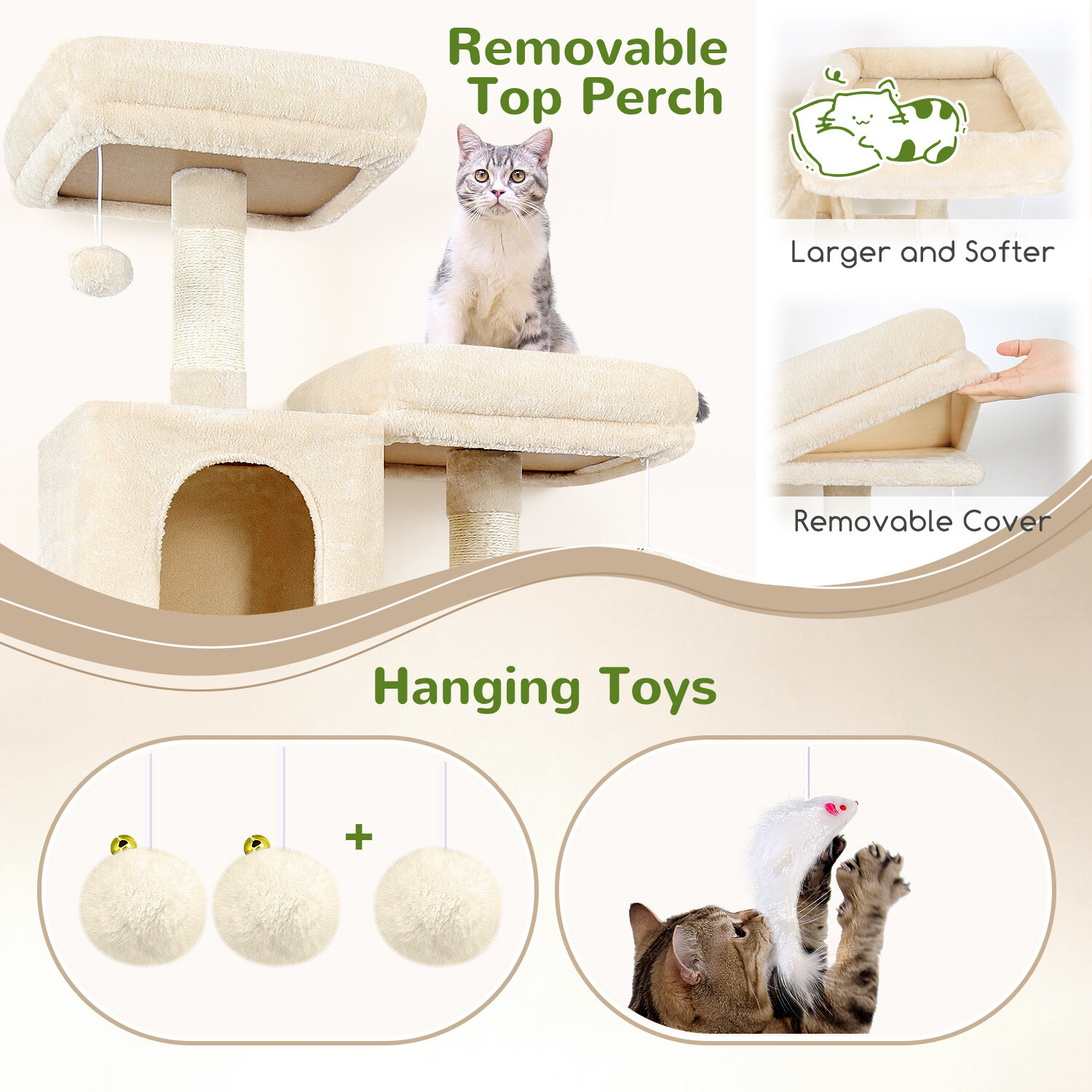 globlazer-f76-arbre-chat-76-pouces-beige-grand image 5