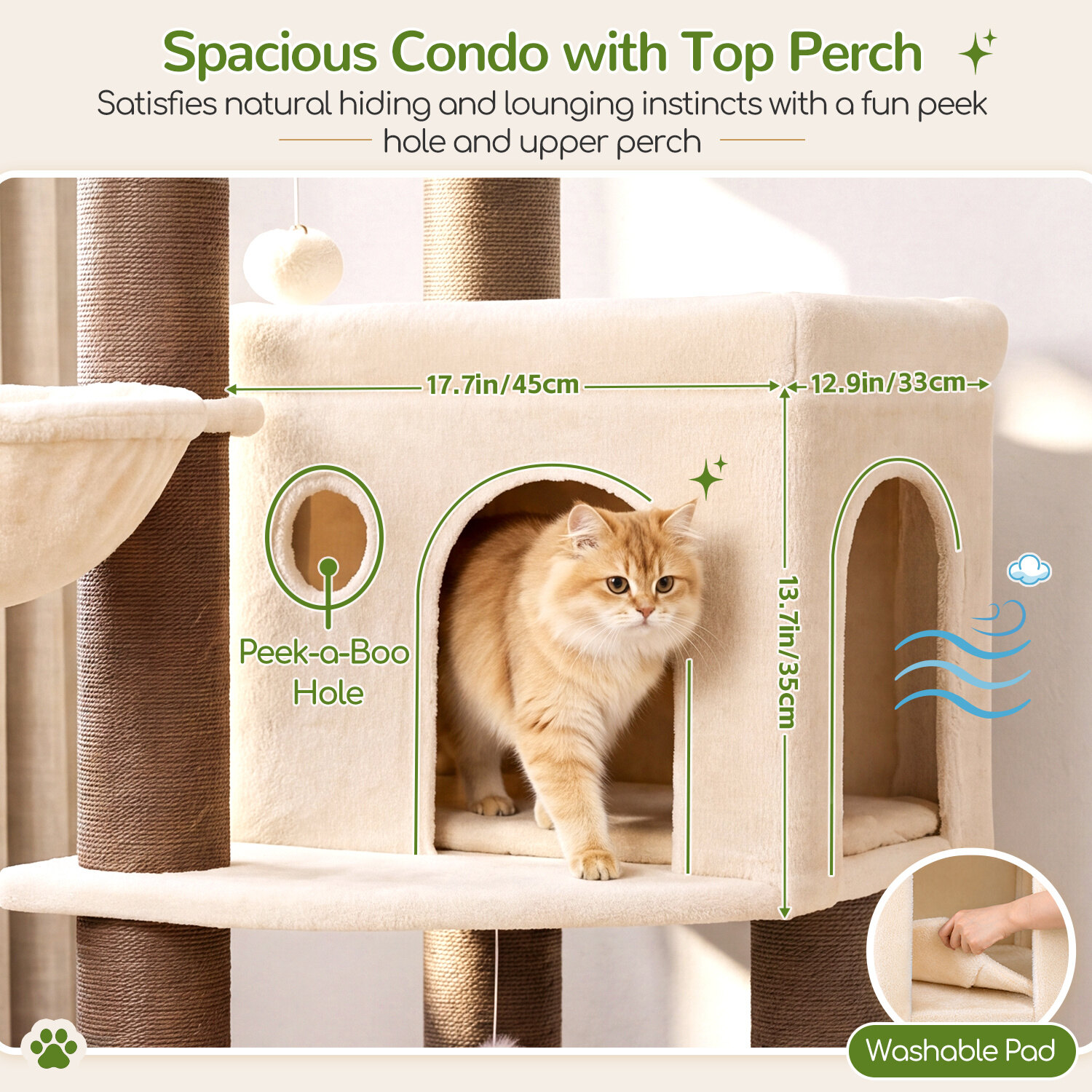 globlazer-s65g-arbre-chat-beige-165-cm-poteaux-pais image 5