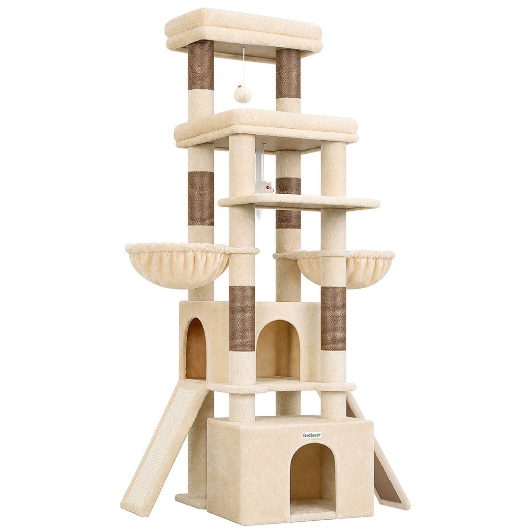 globlazer-f-series-f74g-arbre-chat-beige-74-pouces-familial image 2