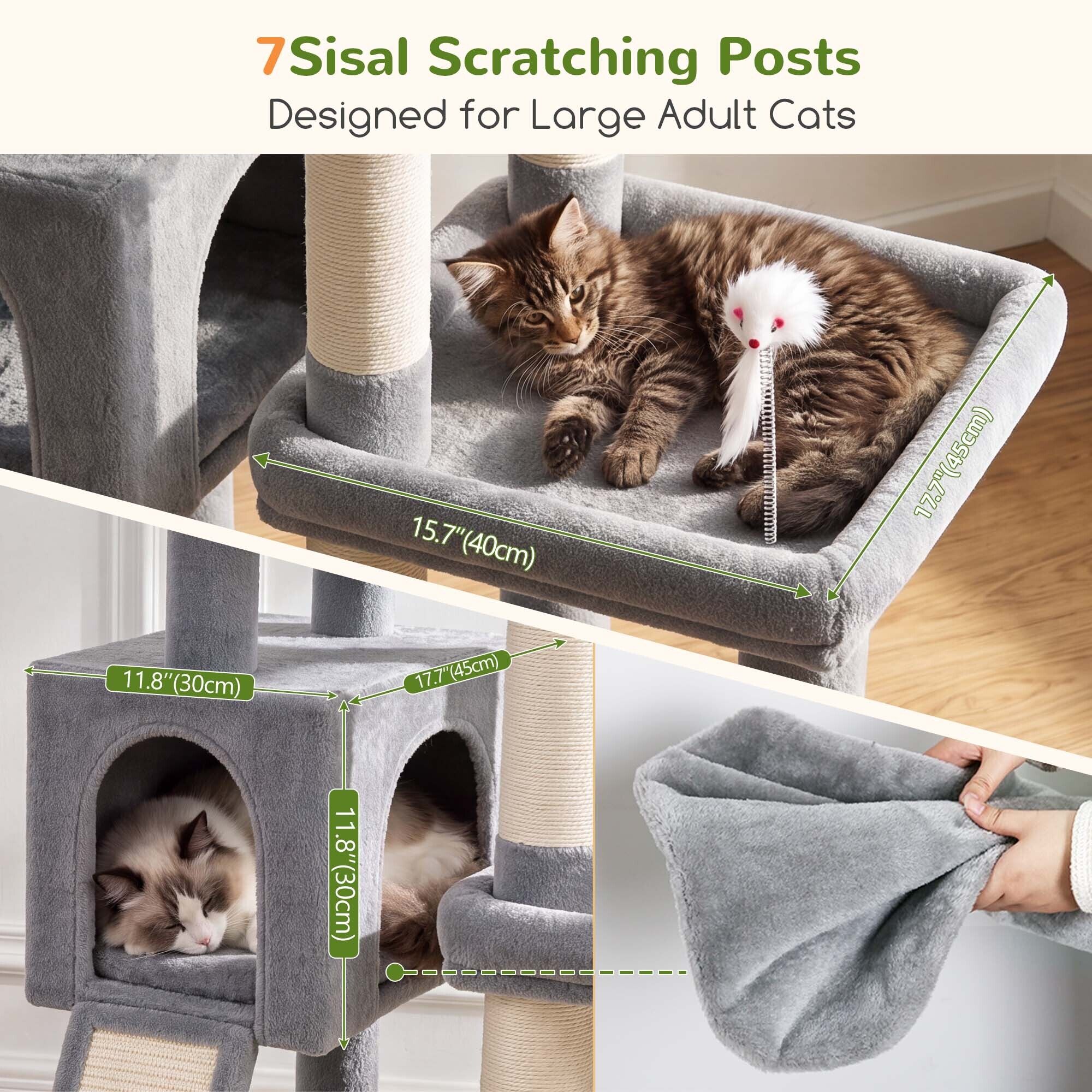 globlazer-s-series-s73b-arbre-chat-gris-clair-185-cm-robuste image 4