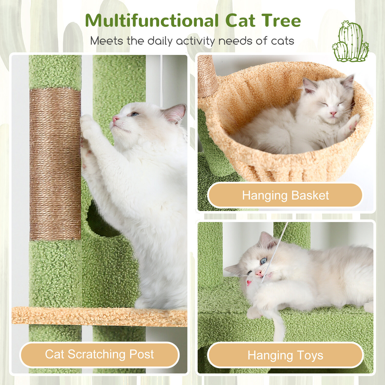 globlazer-f-series-f66-arbre-chat-vert-cactus-168-cm image 4
