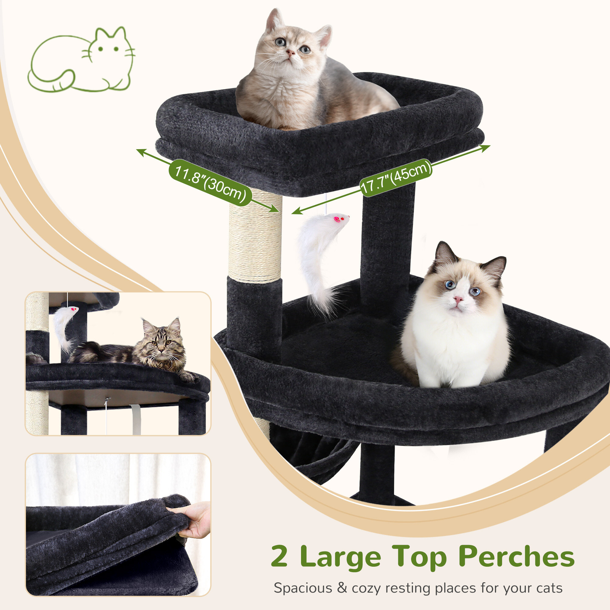 globlazer-f78c-arbre-chat-gris-fonc-78-pouces-robuste image 6