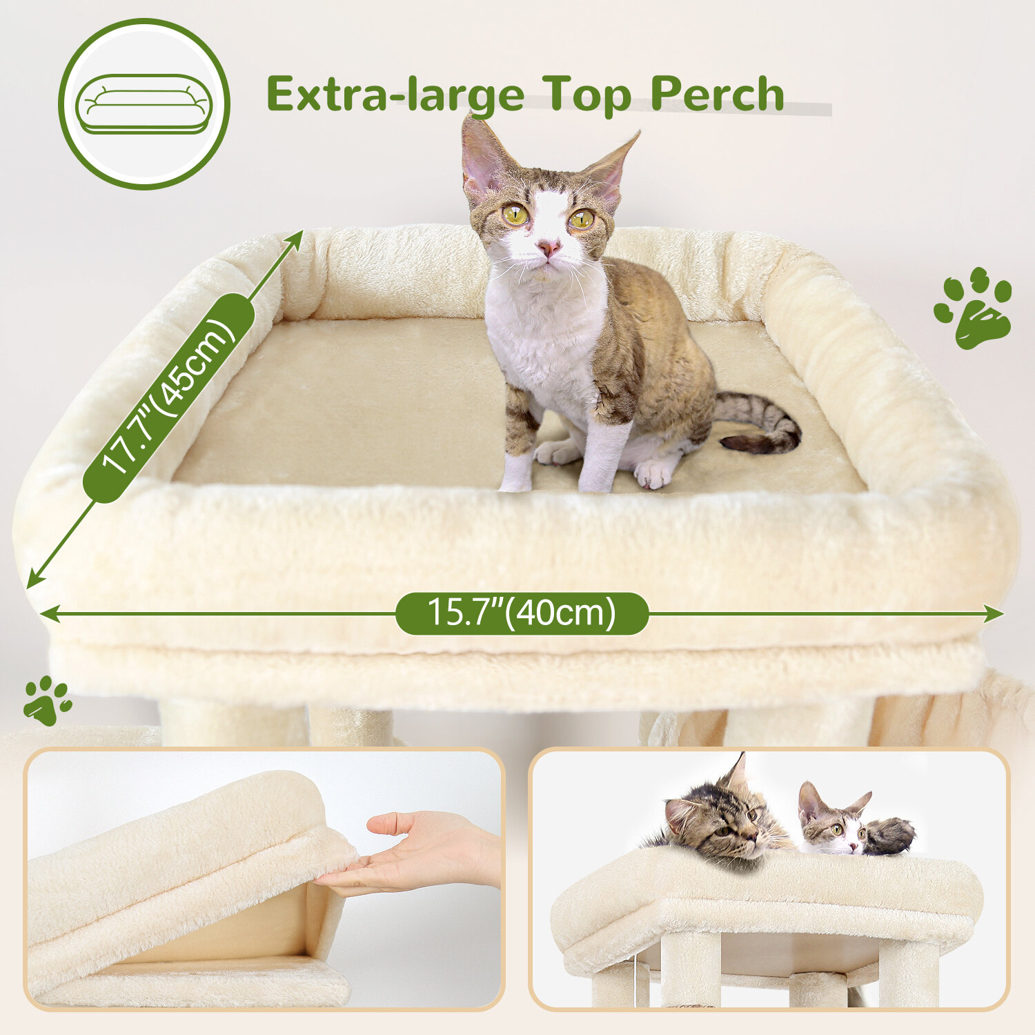 globlazer-f61-arbre-chat-beige-61-pouces-robuste image 3