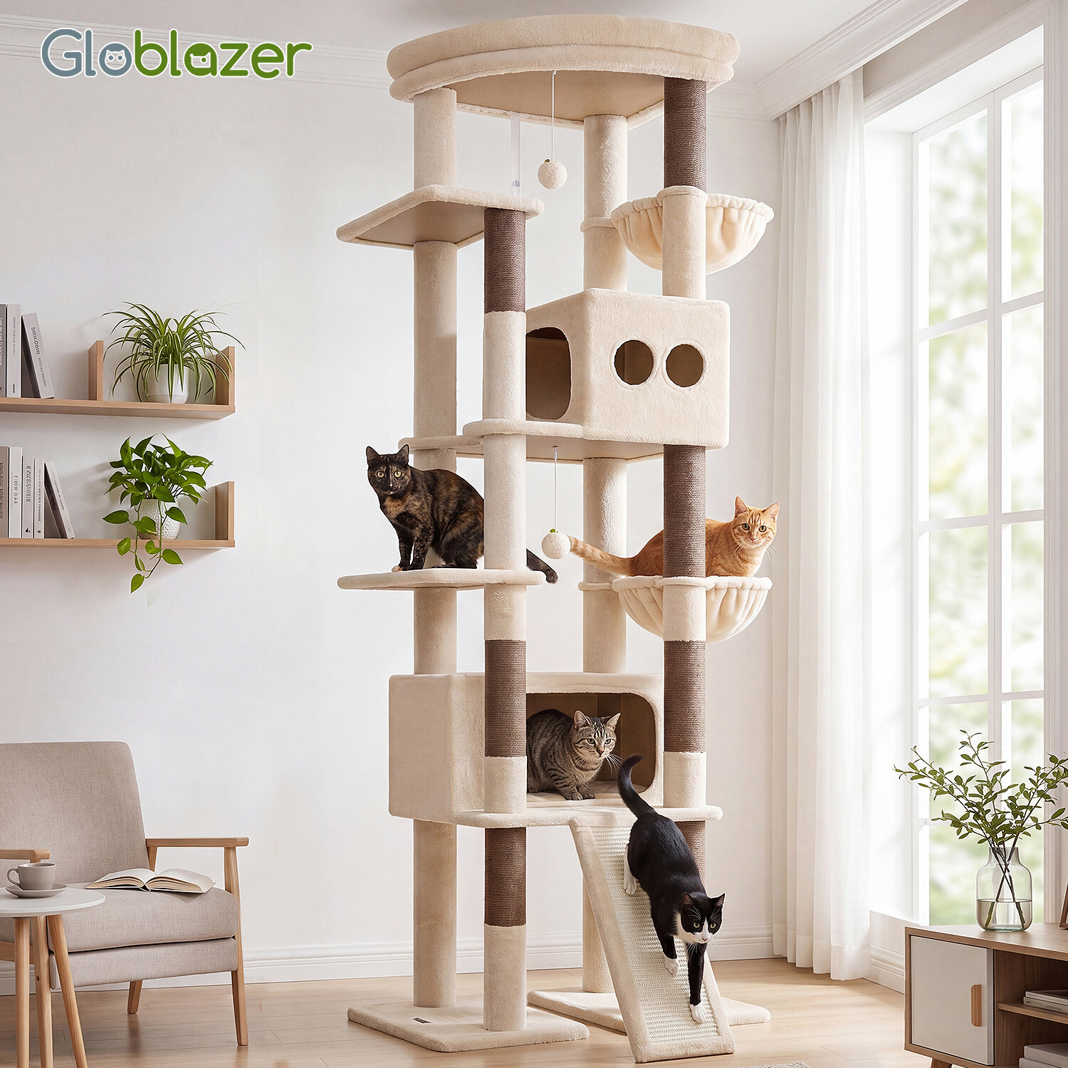 globlazer-s-series-s84e-arbre-chat-beige-213-cm image 8
