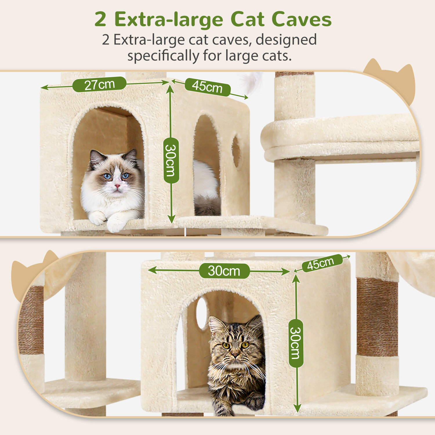 globlazer-f-series-f74f-arbre-chat-beige-74-pouces-stable image 3