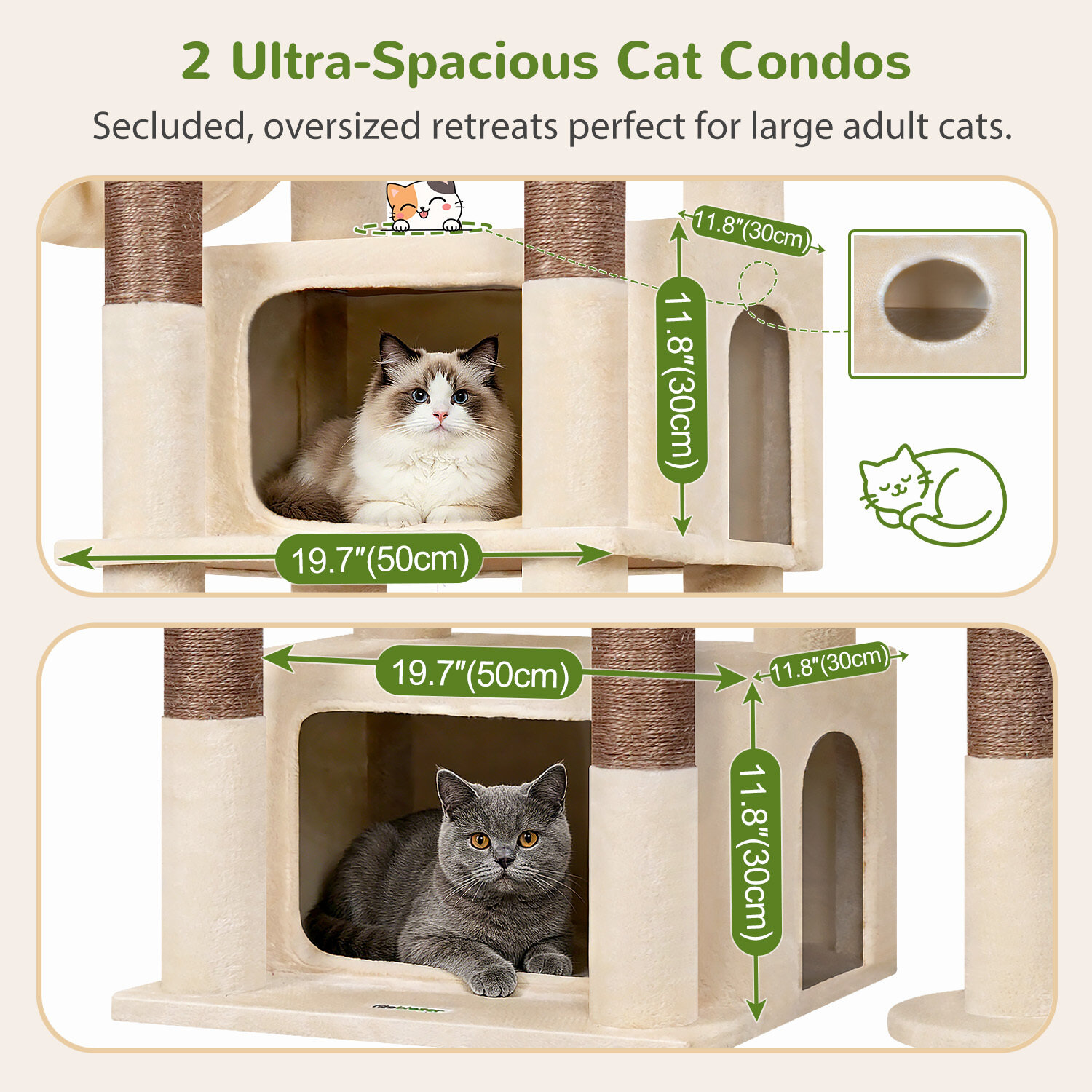 globlazer-s-series-s75-arbre-chat-beige-75-pouces-grand image 3
