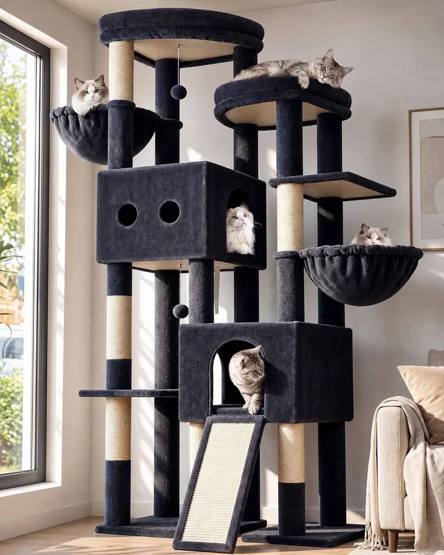 globlazer-s76e-arbre-chat-gris-fonc-193-cm-haut image 1