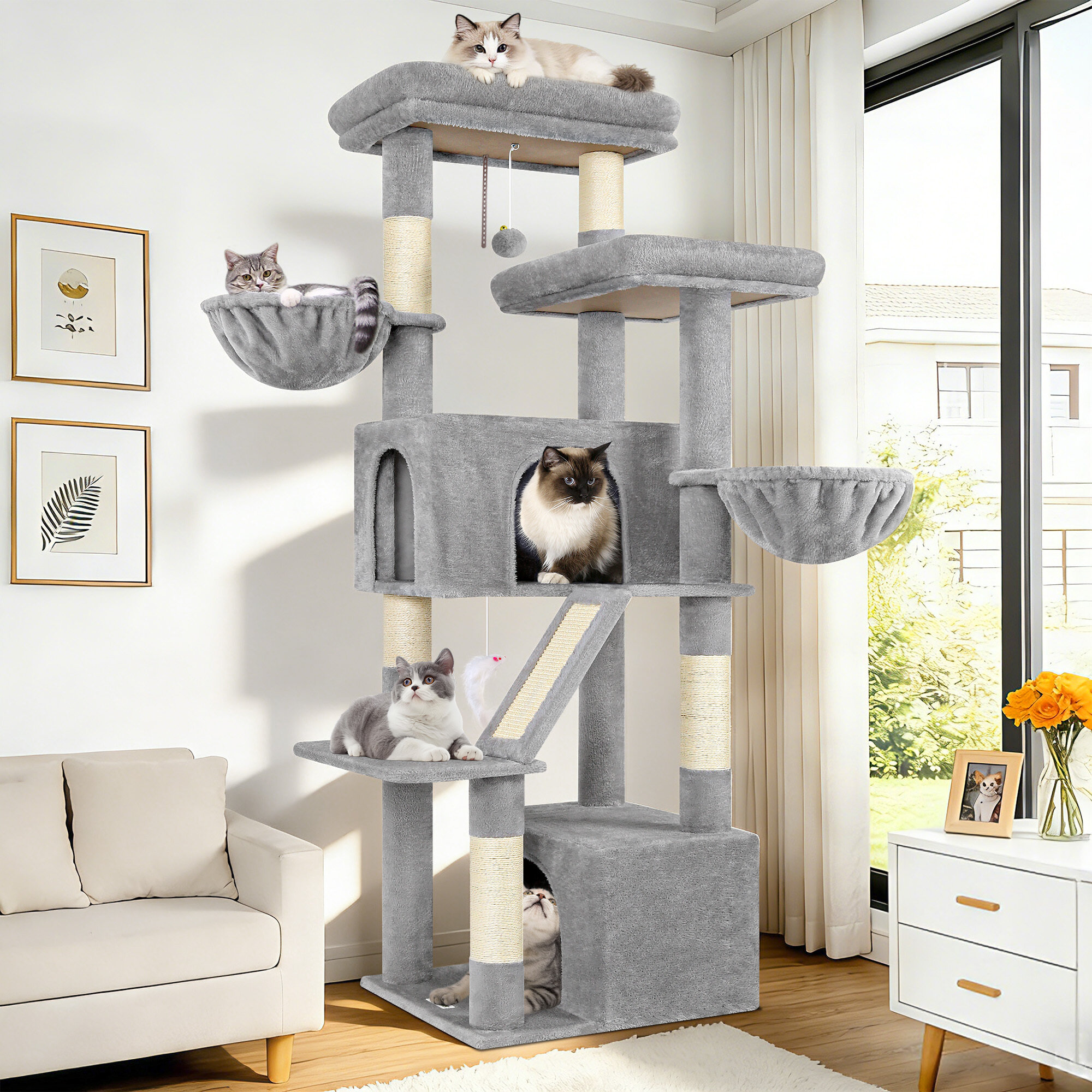 globlazer-s-series-s69-arbre-chat-gris-clair-175-cm image 1