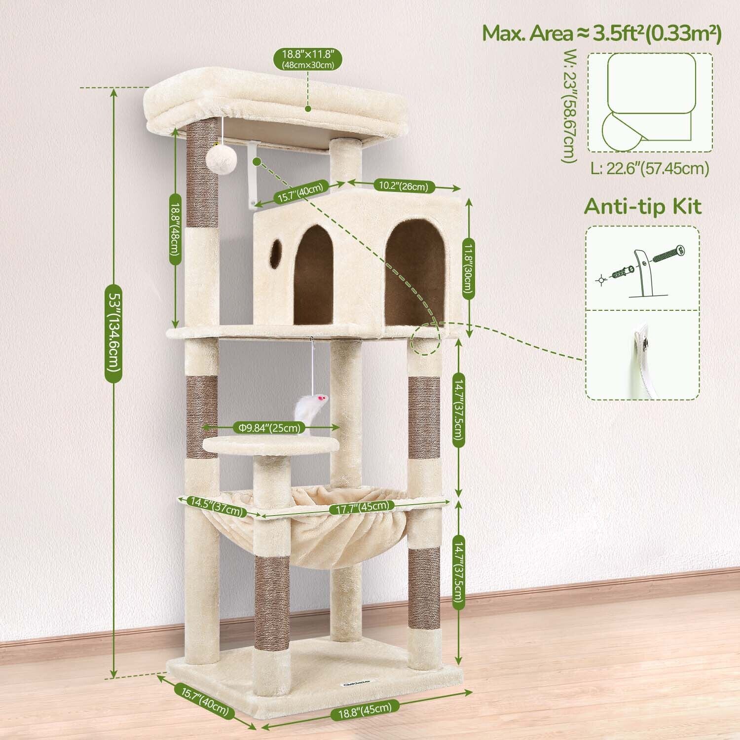 globlazer-f53-arbre-chat-beige-135-cm-compact image 7
