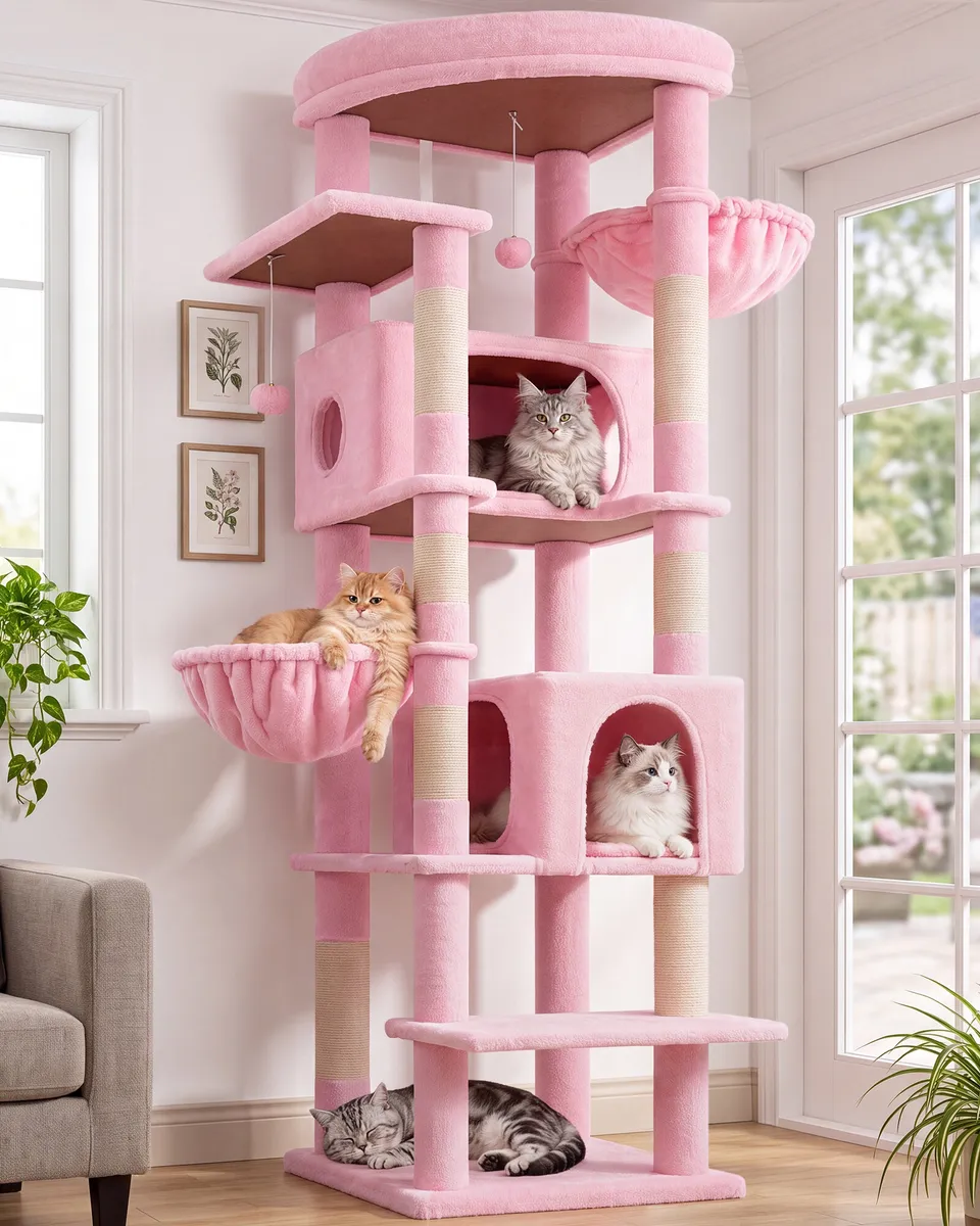 globlazer-s-series-s74-arbre-chat-rose-74-pouces-grand image 1