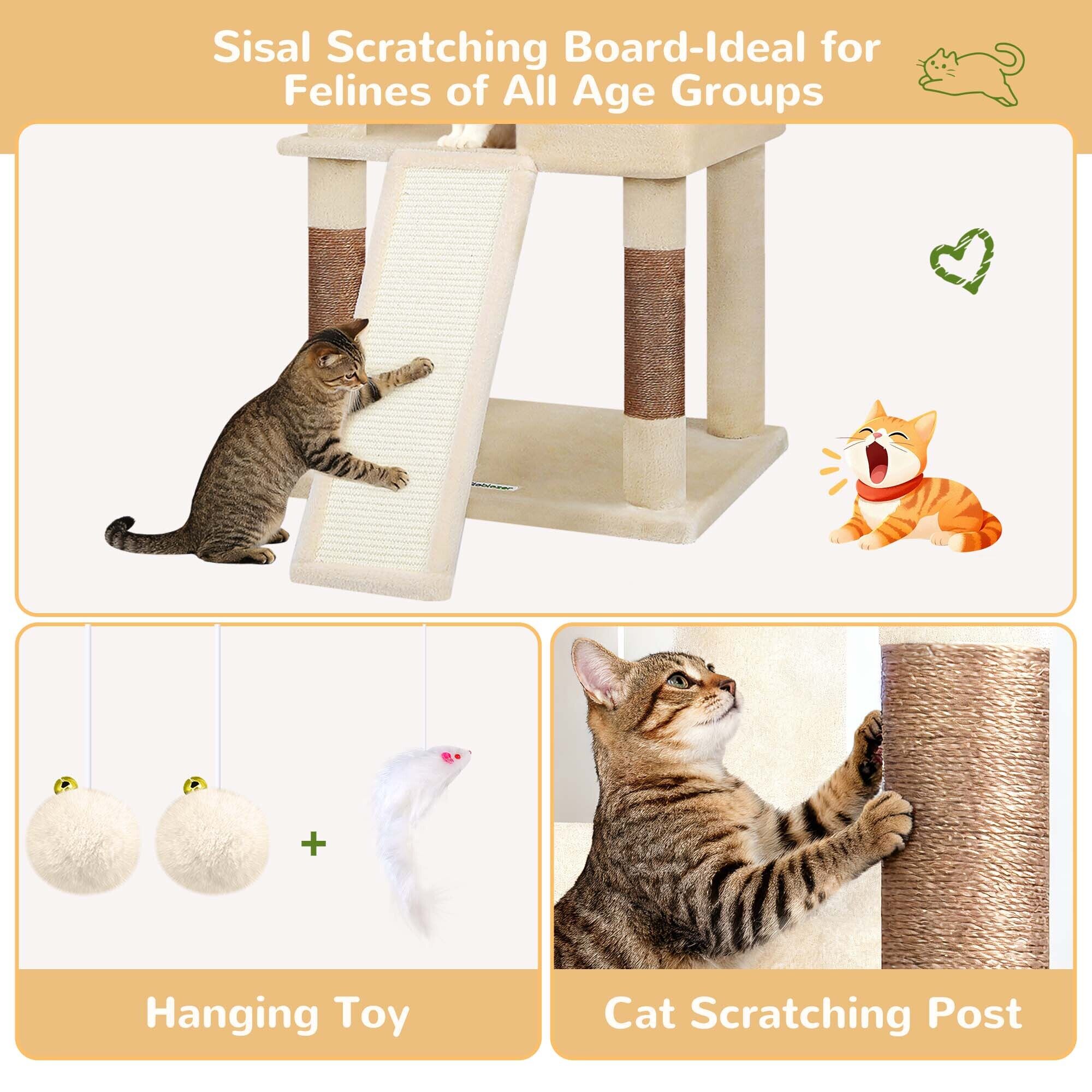 globlazer-s-series-s69b-arbre-chat-beige-175-cm-grand image 8