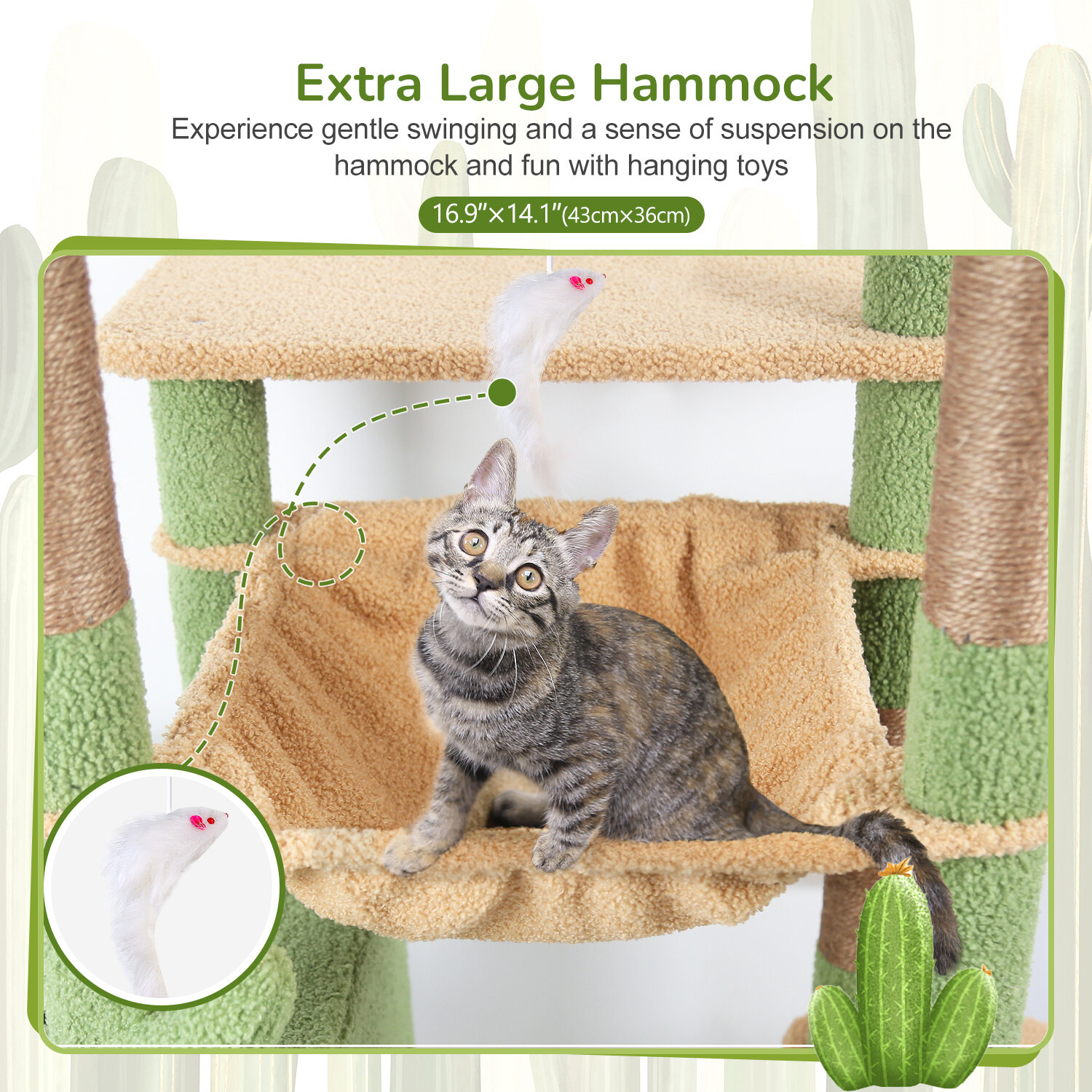 globlazer-f70-pro-arbre-chat-cactus-vert-70-pouces-niche image 5