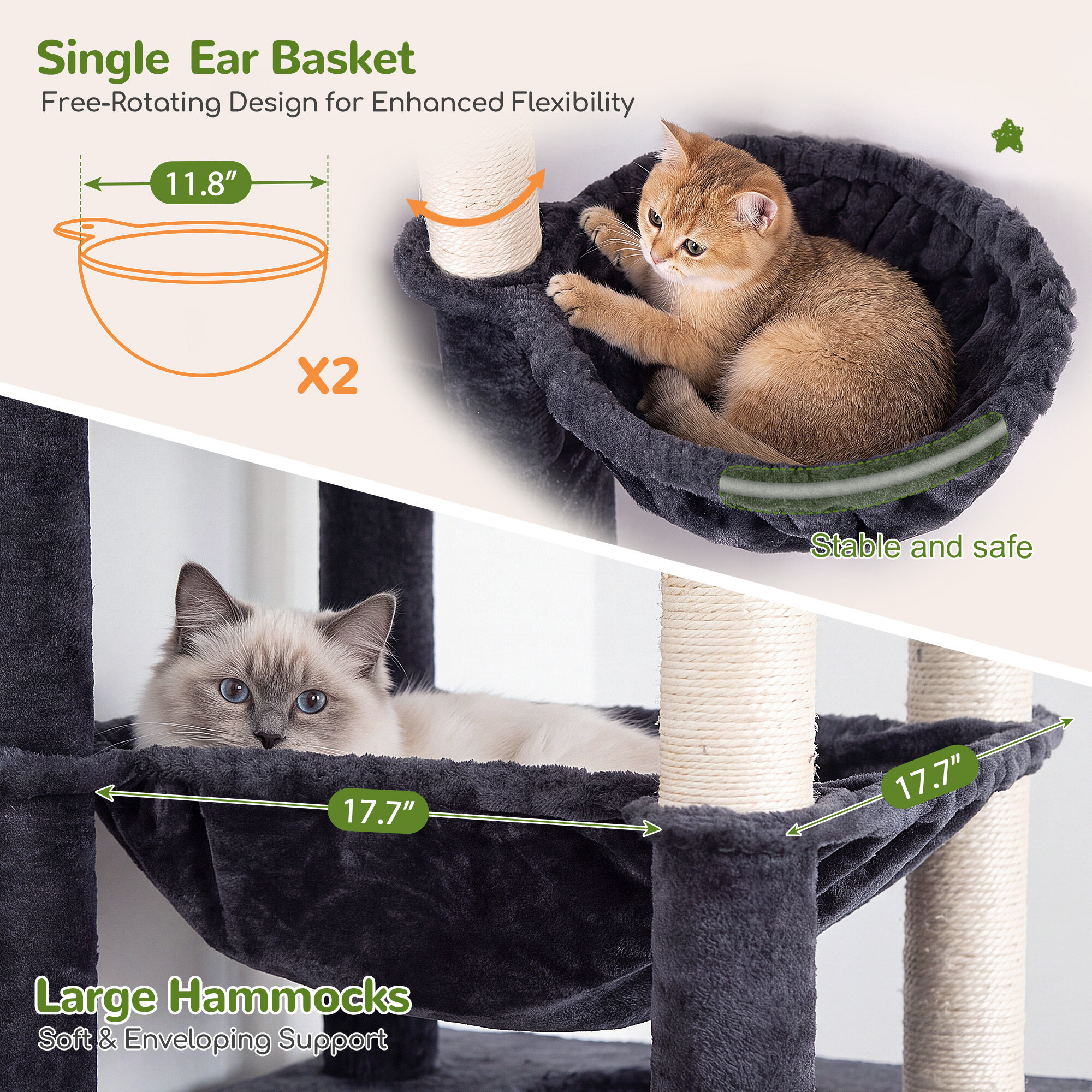 globlazer-f82d-arbre-chat-gris-fonc-82-pouces-grand image 5