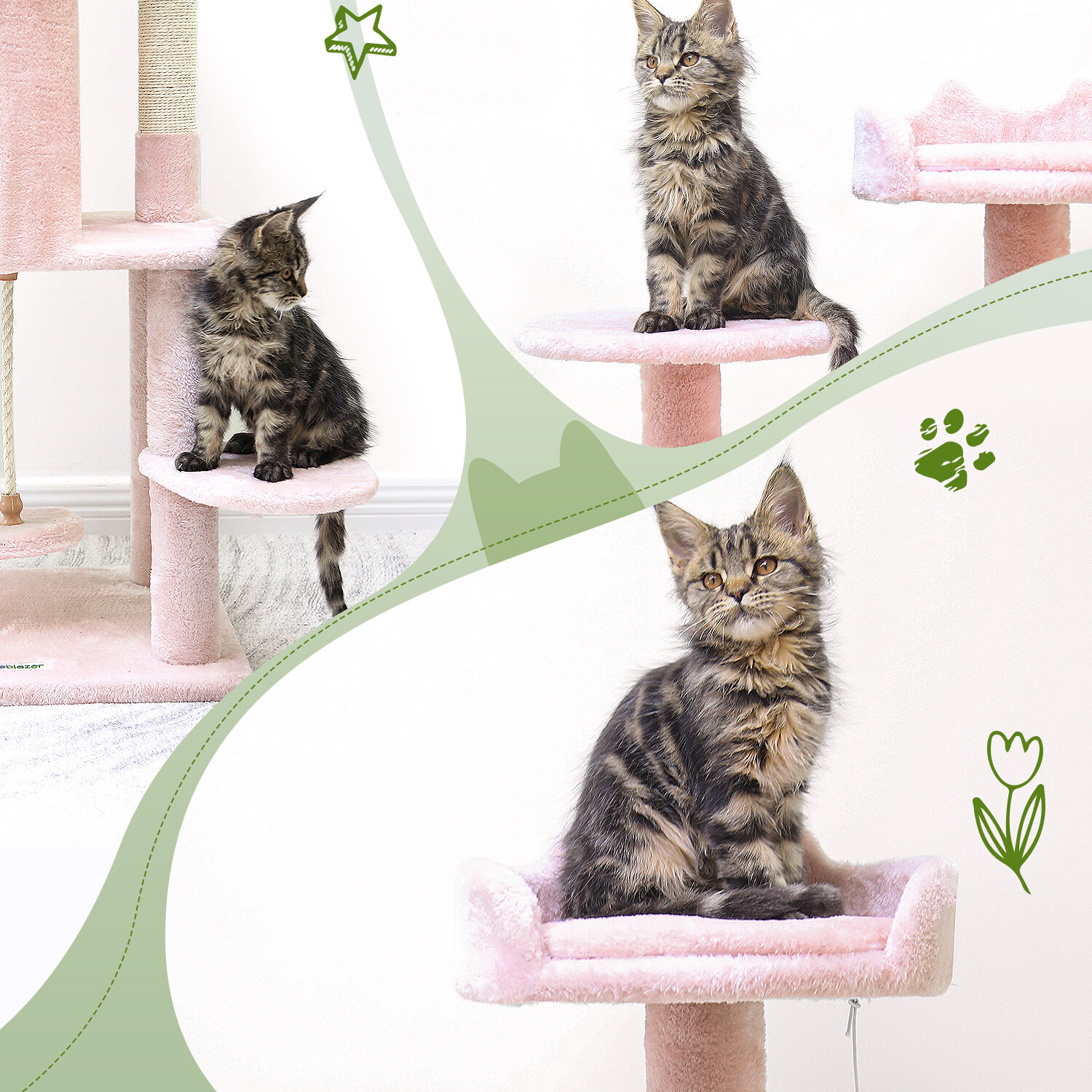 globlazer-f62-arbre-chat-tour-rose-157-cm image 5