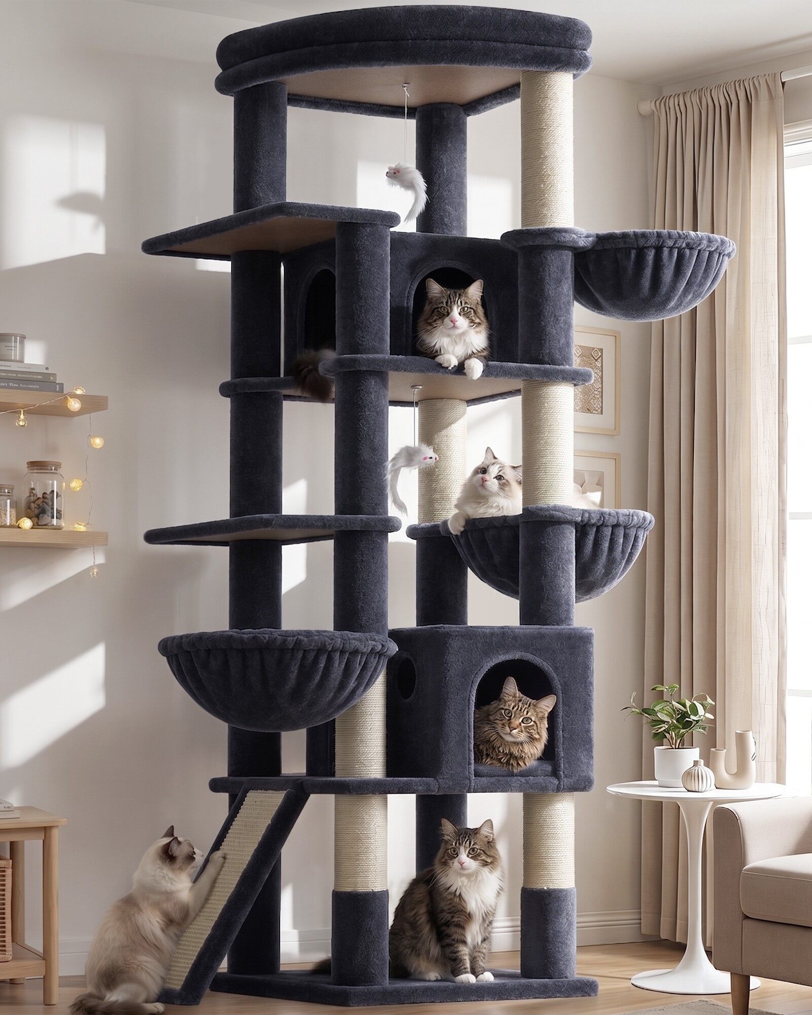 globlazer-s78g-s-series-tour-chat-gris-fonc-78-pouces image 1