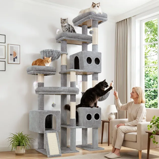 globlazer-s-series-s82d-arbre-chat-gris-clair-208-cm image 1