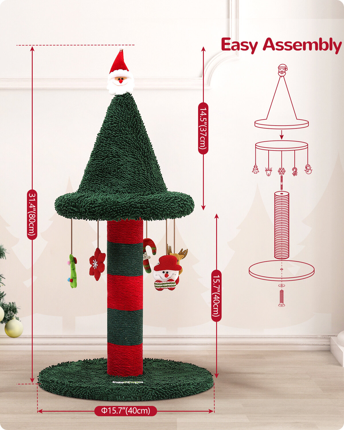 globlazer-xmas31-griffoir-chat-rouge-vert-31-pouces-no-l image 7
