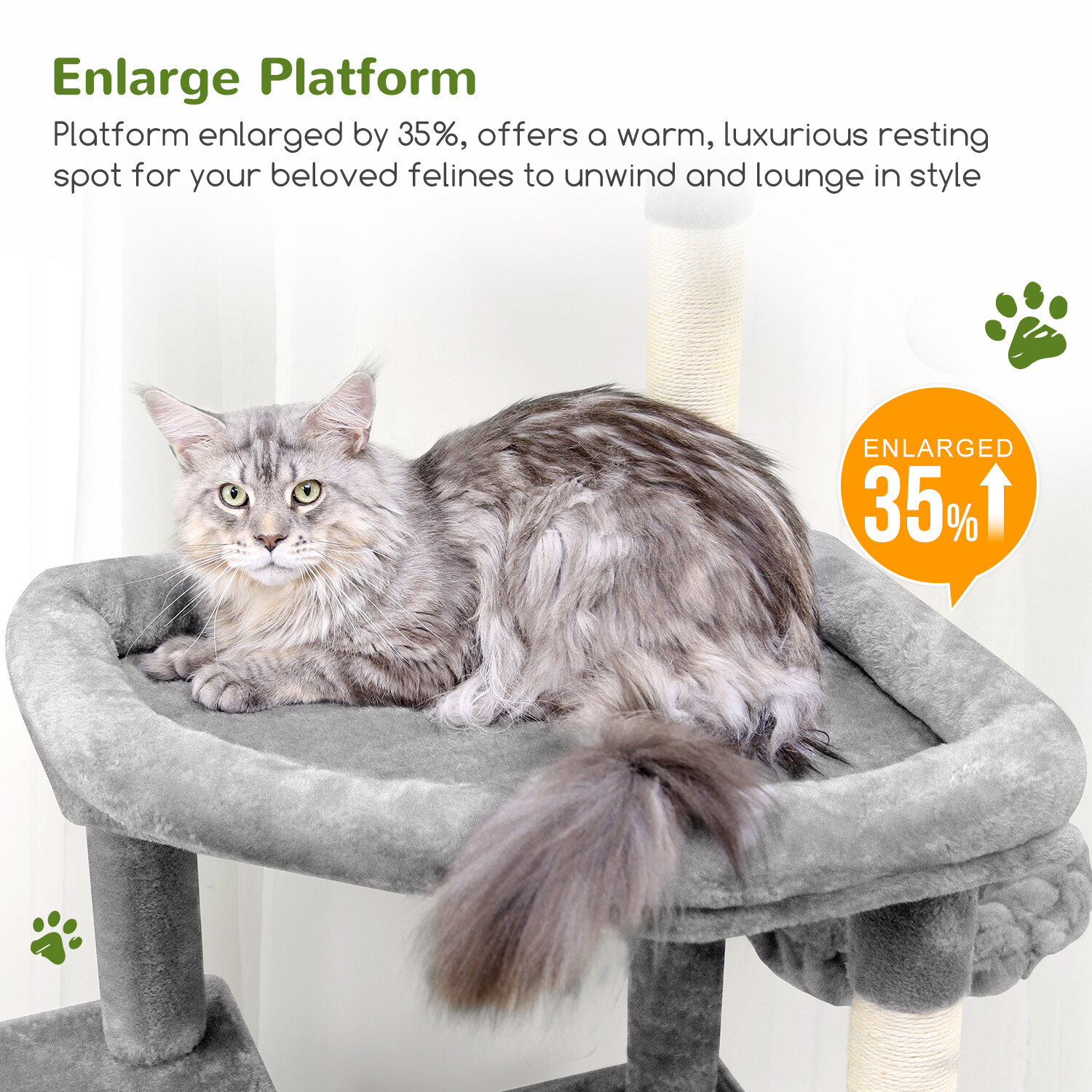 globlazer-s68-arbre-chat-gris-clair-68-pouces-grand image 5