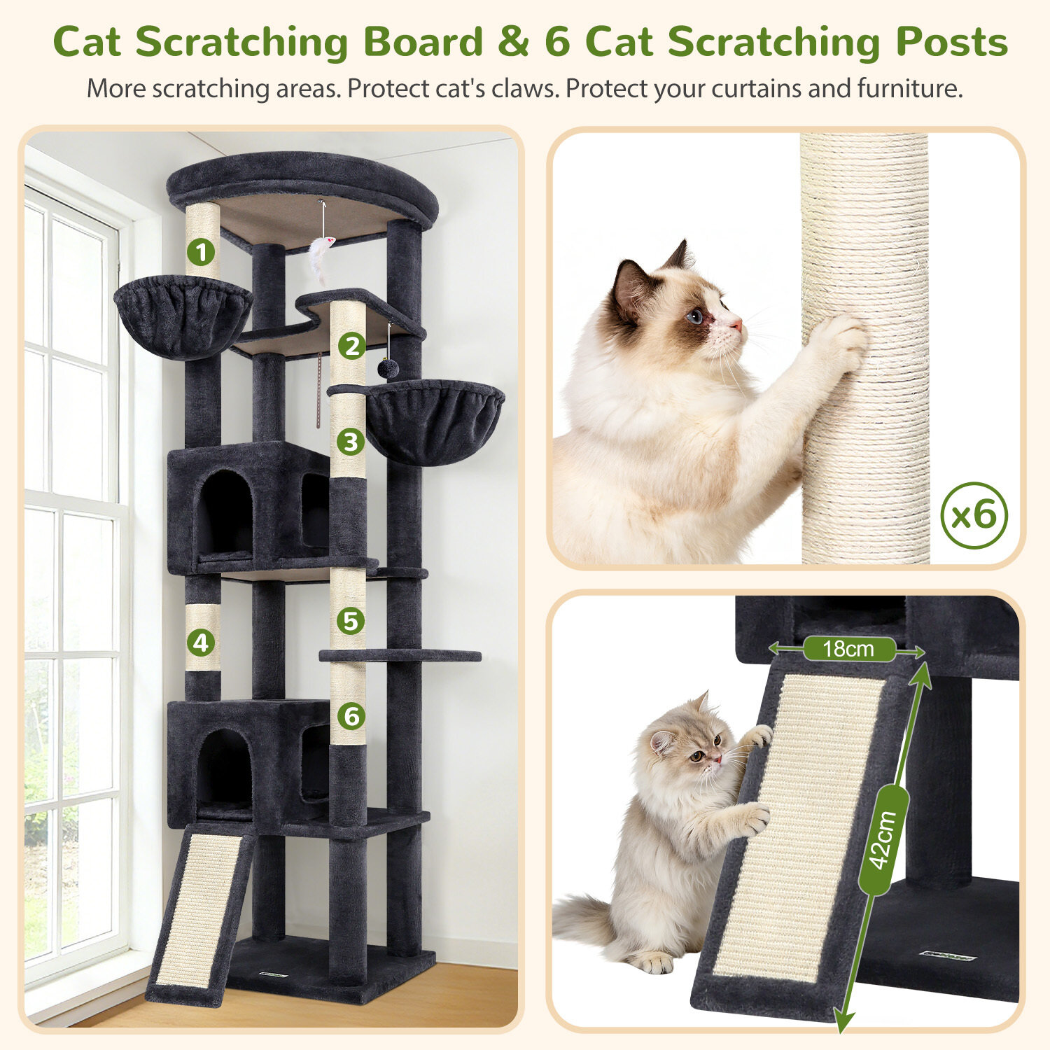 globlazer-c-series-c80-arbre-chat-gris-fonc-80-pouces image 6